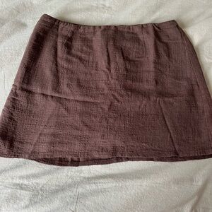 Brown White Fox Mini skirt